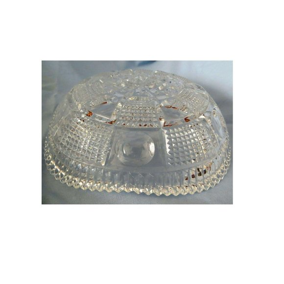 Vintage Candy Dish Cut Glass Square Knobby Sawtooth Pattern Bowl JE62 - Picture 4 of 6